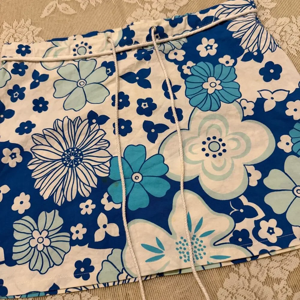 Tracy Evans Limited Blue Floral Mini Skirt Size 5